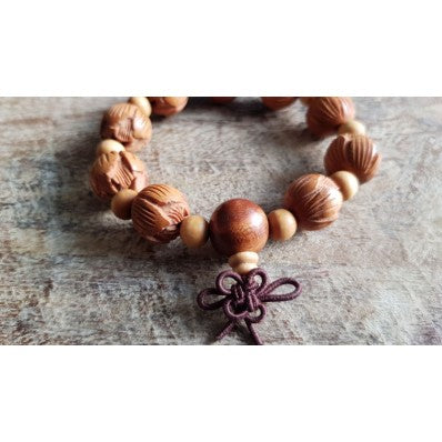 Bracelet Mala en bois Vintage ---