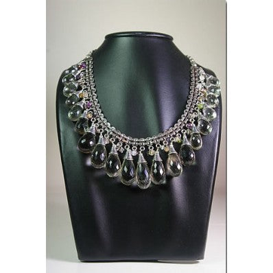 Collier indien en verre et argent ---