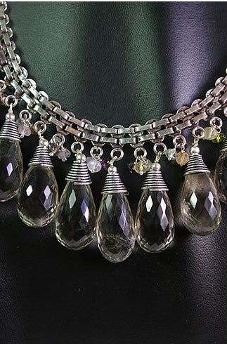 Collier indien en verre et argent