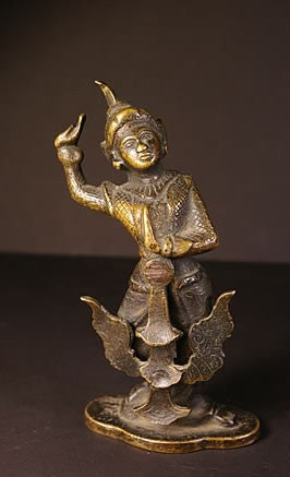 Statue thailandaise : paire d'Apsara début XXème
