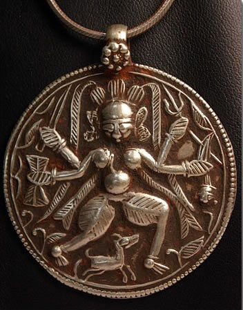 Pendentif indien en argent miieu XXème