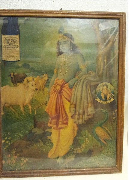 Icone religieuse de Krishna indienne mil. XXème