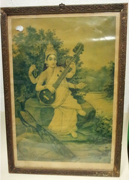 Icone de Sarasvati indienne mil. XXème