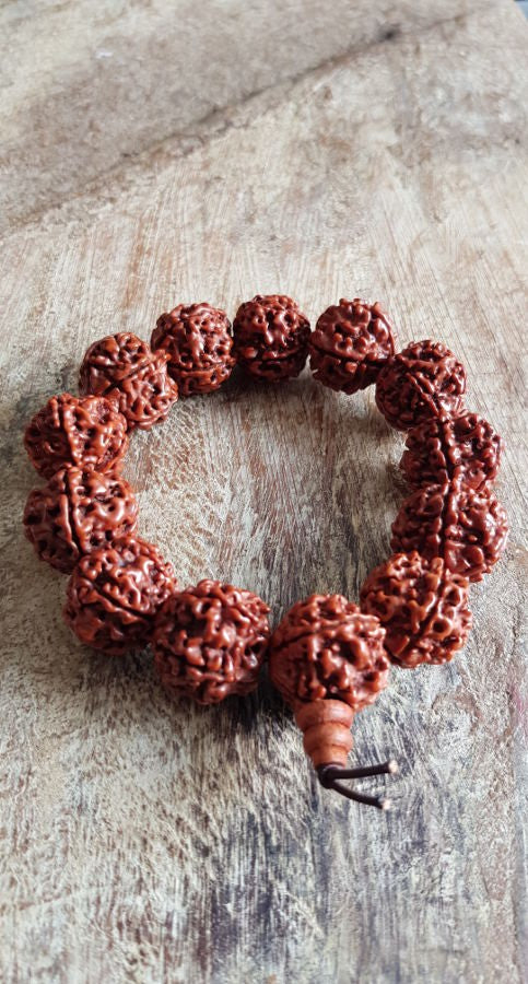 Bracelet Mala tibetain en graine de rudraksha